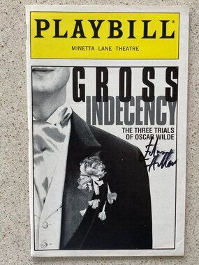 Edward Hibbert Signed Playbill Gross Indecency The Trials of Oscar Wilde Smudged